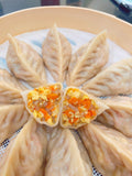 新品超级好吃 彩色蒸饺全家福  有3款 猪肉香菇蒸饺，鸡肉玉米蒸饺，胡萝卜鸡蛋蒸饺，1.5磅/约18个 蒸熟速冻