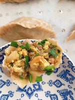 新品超级好吃 鲜虾鲜肉鸡蛋韭菜蒸包 (大蒸饺)7-8个/1盒约500g蒸熟速冻
