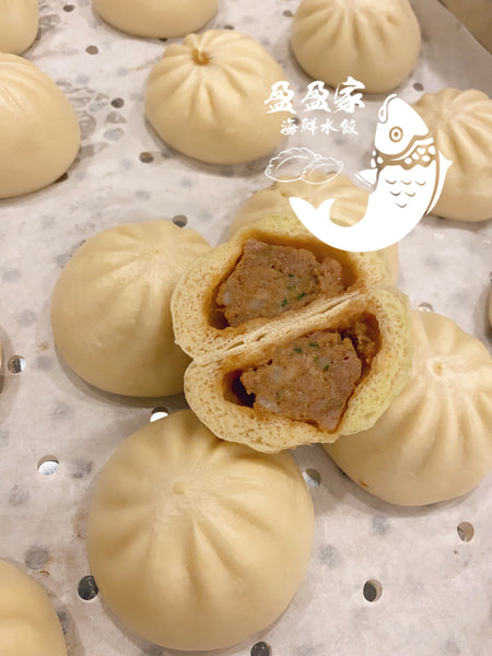 超级好吃 鲜虾蟹籽鲜肉包 蒸熟急冻 Fully cooked shrimp &fish roe& pork meat steamed buns 2lb/16-17pieces Frozen